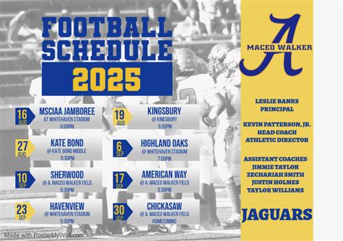 AMWMS Football 2025 Schedule